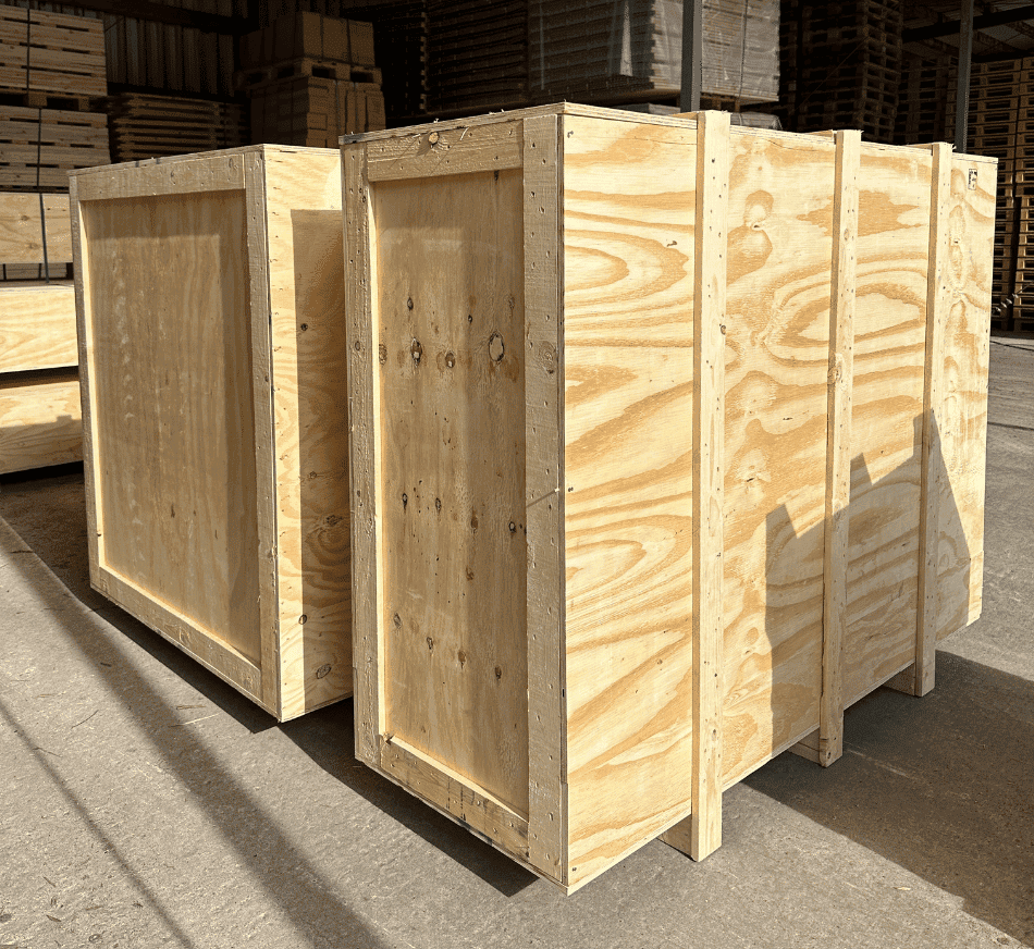 Robust wooden crates ideal for shipping and storage solutions.