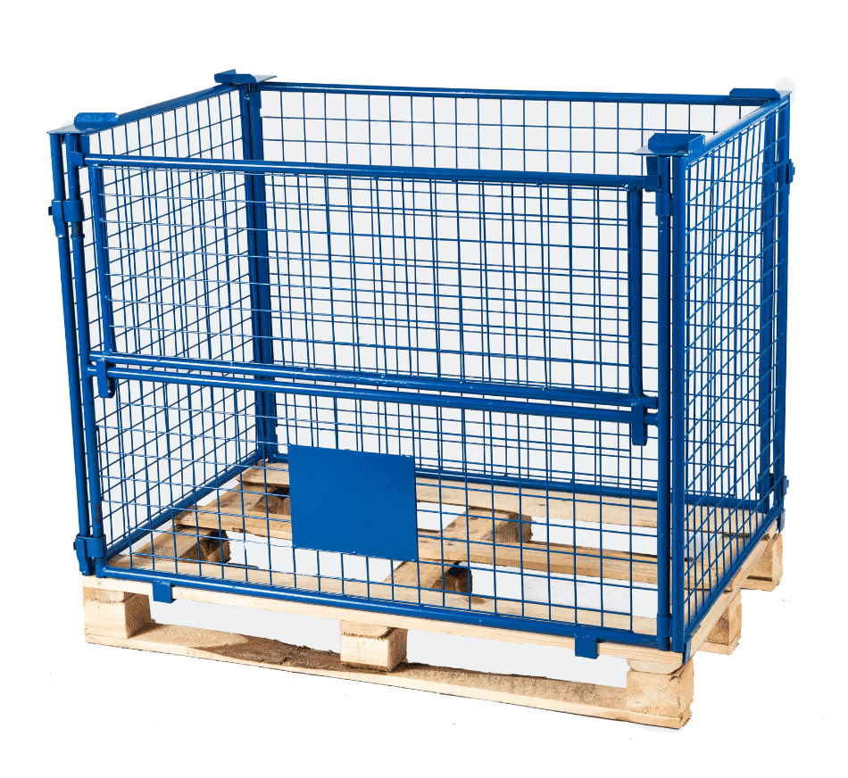 Metal pallet collar on white background