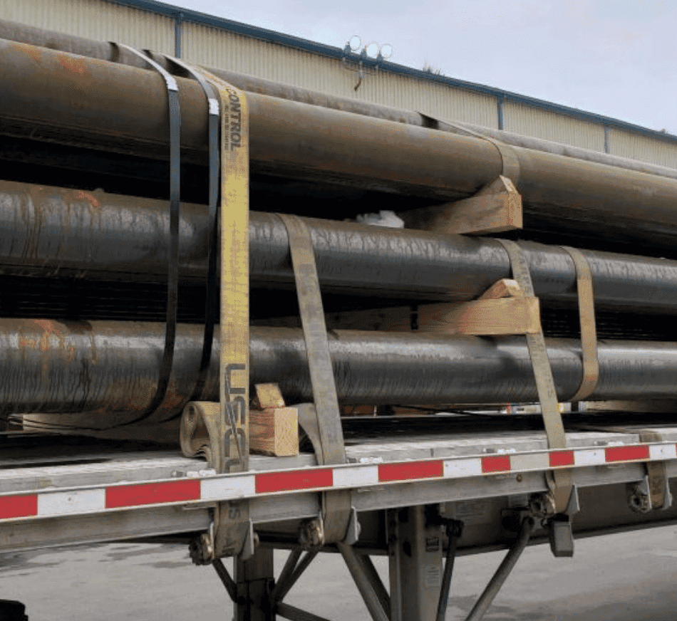 wooden wedges securing pipes