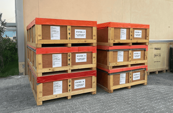 wooden crates for equipment export,